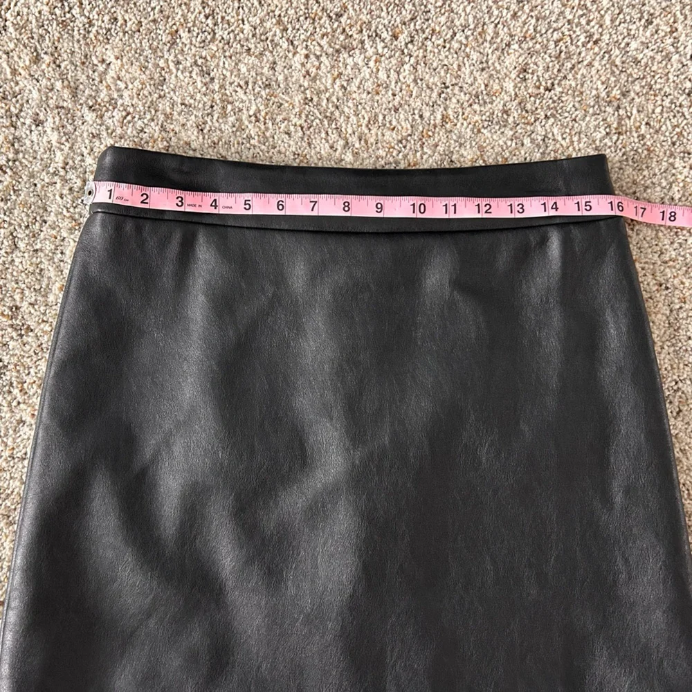 J. Crew Classic Faux Black Leather Skirt - Picture 3 of 5